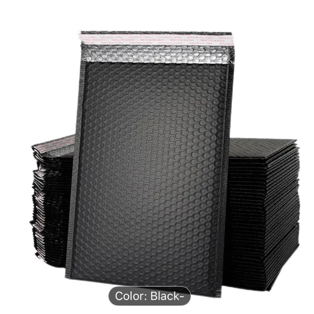 20 Pieces 11x13cm Black Adhesive Bubble Mailers